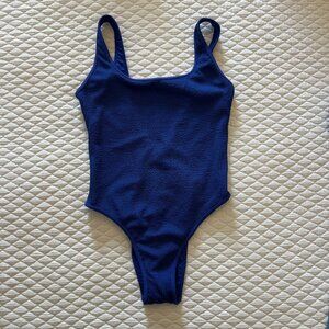 NWT Abercrombie - 90s Scoopneck One-Piece Swimsuit - Blue - Medium
